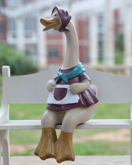 Whimsical Hand-Painted Nordic Duck Pair for Enchanting Home and Garden Decor