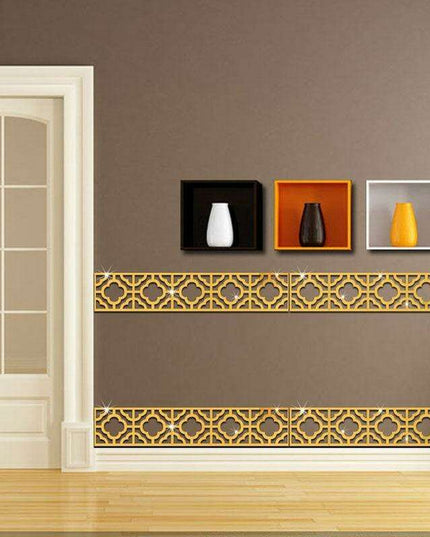 Sophisticated 3D Acrylic Crystal Wall Decals - Luxurious Home Decor in Elegant Gold, Silver, Black, and Red