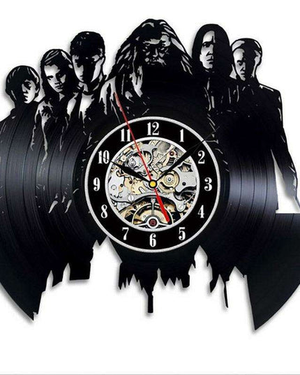 Magical Harry Potter Retro Vinyl Record Wall Clock - Stylish Black Timepiece