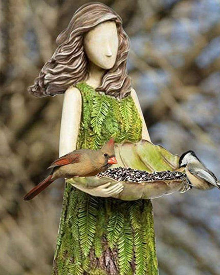 Whimsical Angel Girl Bird Feeder Ornament: Enrich Your Garden Sanctuary