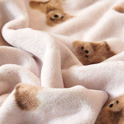 Adorable Cartoon Fleece Baby Blanket: Double-Layered Winter Warmth Must-Have