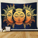 Celestial Harmony Polyester Wall Tapestry: Colorful Sun and Moon Wall Hanging for Cosmic Home Ambiance
