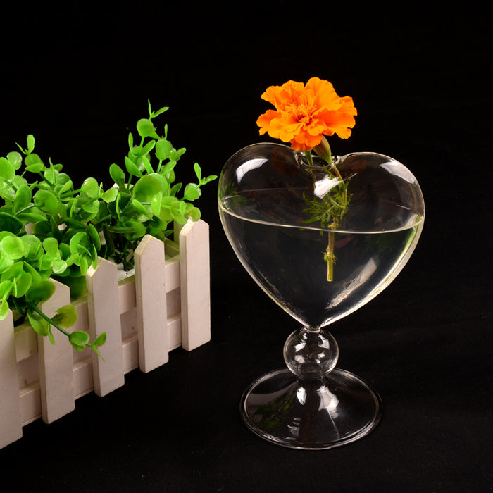 Opulent Enchanté Crystal Love Vase - Elegant Floral Hydroponic Showcase