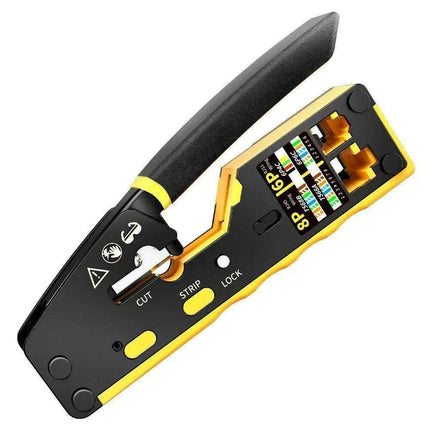AMPCOM EZ-Type All-in-One RJ45 Crimping Tool Kit for Network and Telephone Cables - Très Elite