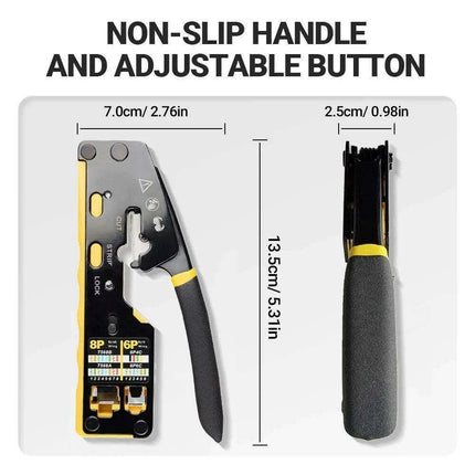AMPCOM EZ-Type All-in-One RJ45 Crimping Tool Kit for Network and Telephone Cables - Très Elite