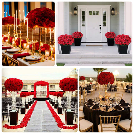 AliKopy 22-Inch Red Silk Flower Centerpiece - Pre-Arranged, Wedding De