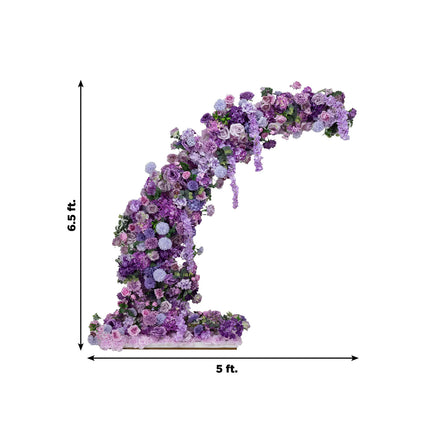 AliKopy Lavender Floral Backdrop for 6.5ft Wedding Arch - Foam-Backed