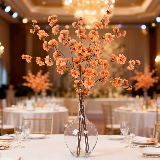 AliKopy 42" Tall Terracotta Artificial Silk Carnation Flower Stems - 2