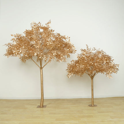 AliKopy 7ft Golden Faux Leaf Tree - Natural-Look Trunk & Durable Desig