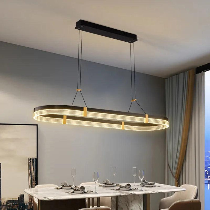 Modern Minimalist LED Chandelier with Adjustable Color and Brightness