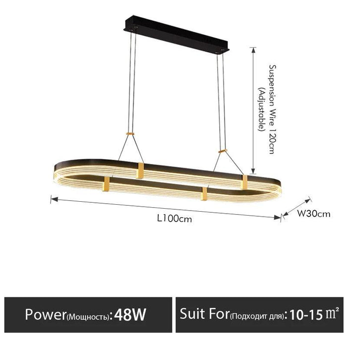 Modern Minimalist LED Chandelier with Adjustable Color and Brightness