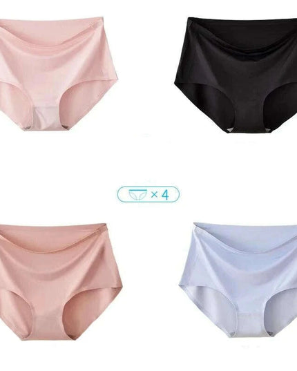 Set of 4 pcs - Silky Soft High Waist Seamless Underwear for Women - Breathable Plus Size 4XL Briefs