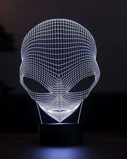 Alien 3D Optical Illusion LED Night Light - Vibrant Color-Changing Home Decor Piece