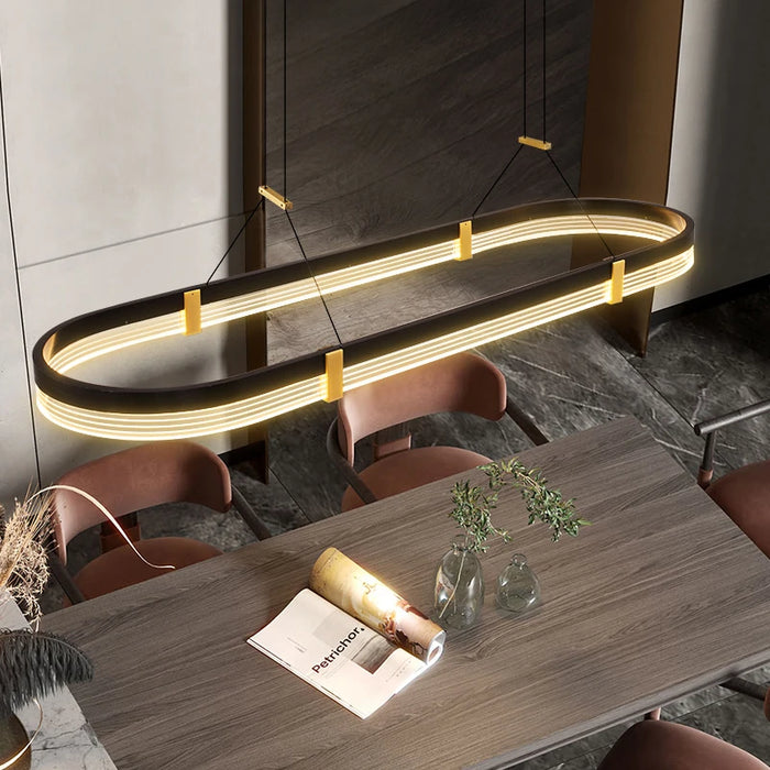Modern Minimalist LED Chandelier with Adjustable Color and Brightness