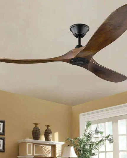 Vintage Industrial 60-Inch Wooden Ceiling Fan with Remote and Integrated Lighting