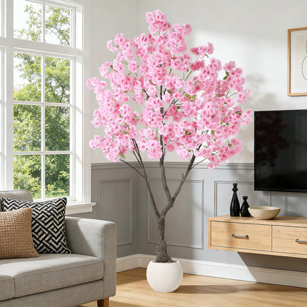 Pink Artificial Cherry Blossom Tree in Pot – 5 ft–7 ft