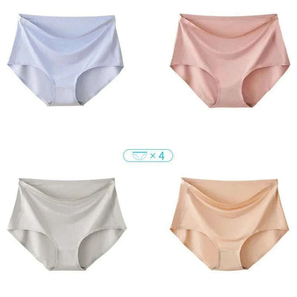 Set of 4 pcs - Silky Soft High Waist Seamless Underwear for Women - Breathable Plus Size 4XL Briefs