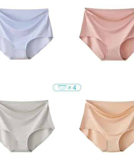 Set of 4 pcs - Silky Soft High Waist Seamless Underwear for Women - Breathable Plus Size 4XL Briefs