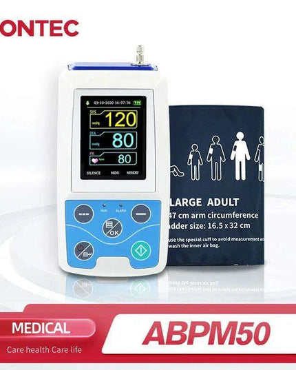 24-Hour Multi-Cuff Ambulatory Blood Pressure Monitor ABPM50+ with Free Data Analysis Software for All Ages