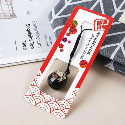 Abundance-Inviting Daruma Bell Lucky Cat Charm Keychain - Très Elite