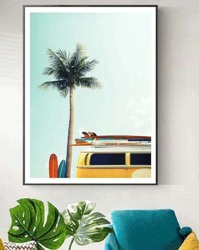 Vintage Surf Vibes: Coastal Canvas Art Collection for Beach-Inspired Home Decor
