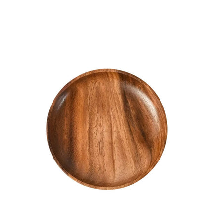 Acacia Wood Japanese Tableware Collection - Stylish Plates & Serving Tray for All Occasions..
