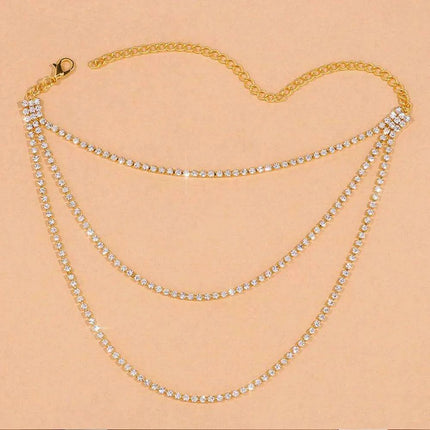 Glamorous Rhinestone High Heel Ankle Bracelet for Fashion-Forward Women