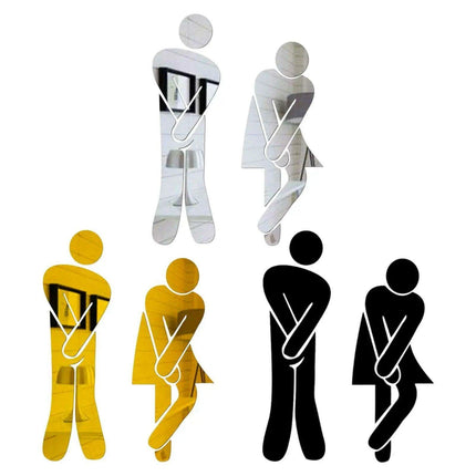 Acrylic Gender-Specific Bathroom Signage Set for Commercial Spaces - Très Elite
