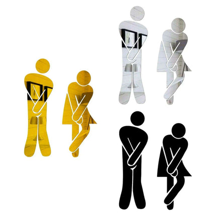 Acrylic Gender-Specific Bathroom Signage Set for Commercial Spaces - Très Elite