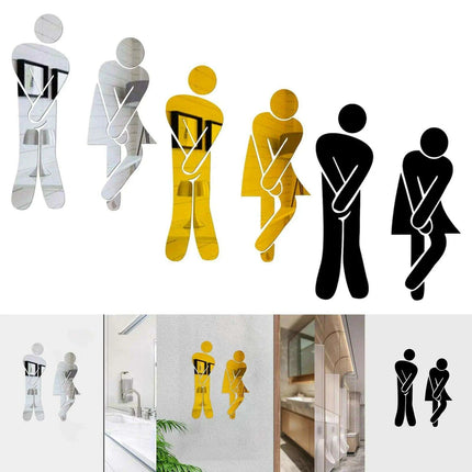 Acrylic Gender-Specific Bathroom Signage Set for Commercial Spaces - Très Elite