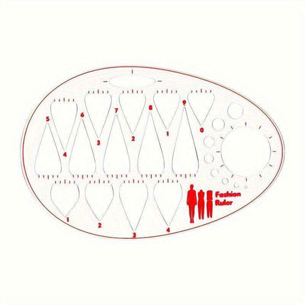 Acrylic Neckline Template Ruler - Essential Tool for Fashion Design and Pattern Creation - Très Elite