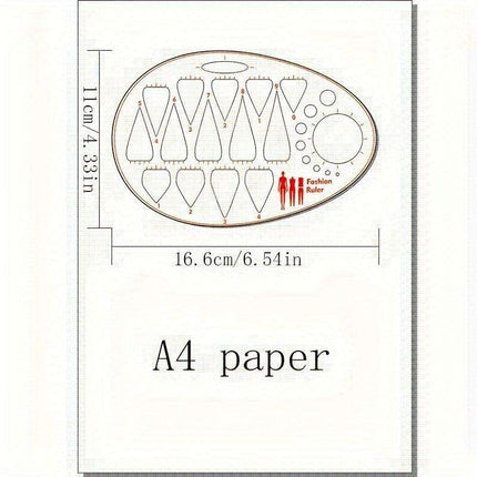 Acrylic Neckline Template Ruler - Essential Tool for Fashion Design and Pattern Creation - Très Elite
