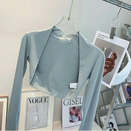 Active Women's Quick-Dry Long Sleeve Yoga Cardigan for Gym and Outdoor Workouts