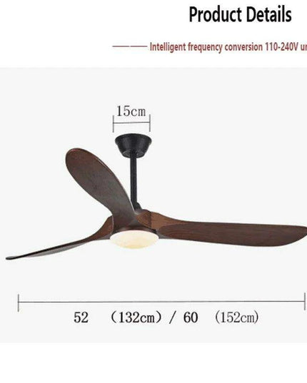 Vintage Industrial 60-Inch Wooden Ceiling Fan with Remote and Integrated Lighting