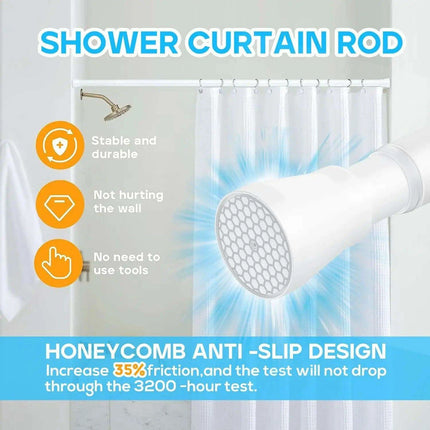 Adjustable 18' to 28' Stainless Steel Tension Shower Rod - No Drilling, Non-Slip, Rust-Free for Bathroom and Kitchen - Très Elite