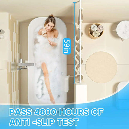Adjustable 18' to 28' Stainless Steel Tension Shower Rod - No Drilling, Non-Slip, Rust-Free for Bathroom and Kitchen - Très Elite