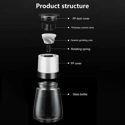 Adjustable Ceramic Spice Grinder with Custom Coarseness Control - Très Elite