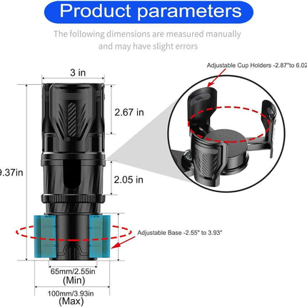 Adjustable Dual Cup Holder & Organizer with Rotating Function | Superior Stability for On-the-Go Convenience