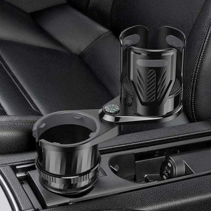 Adjustable Dual Cup Holder & Organizer with Rotating Function | Superior Stability for On-the-Go Convenience