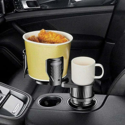 Adjustable Dual Cup Holder & Organizer with Rotating Function | Superior Stability for On-the-Go Convenience
