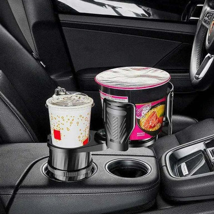 Adjustable Dual Cup Holder & Organizer with Rotating Function | Superior Stability for On-the-Go Convenience