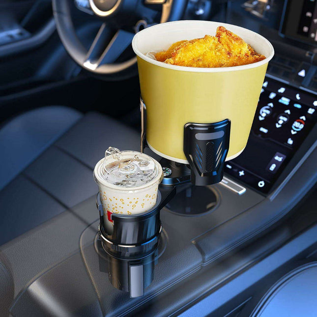 Adjustable Dual Cup Holder & Organizer with Rotating Function | Superior Stability for On-the-Go Convenience