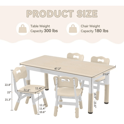 Adjustable Ergonomic Study Table and Chair Set for Kids Aged 3-8 - Très Elite