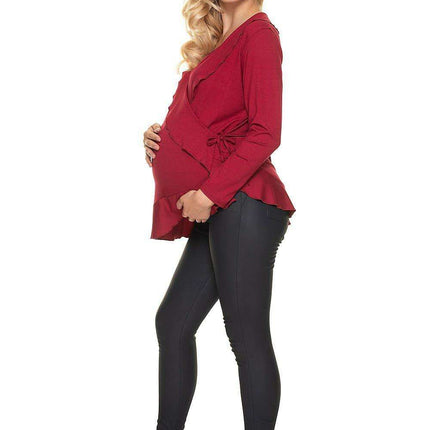 Adjustable Frilled Maternity Top for Comfort During and After Pregnancy - Très Elite