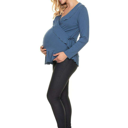 Adjustable Frilled Maternity Top for Comfort During and After Pregnancy - Très Elite