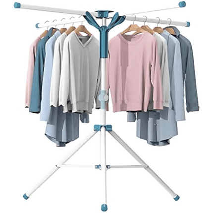 Adjustable Height Portable Tripod Clothes Drying Rack with Windproof Clips - Très Elite