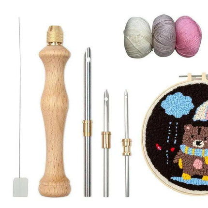 Adjustable Punch Needle Craft Kit for Creative DIY Embroidery and Projects - Très Elite