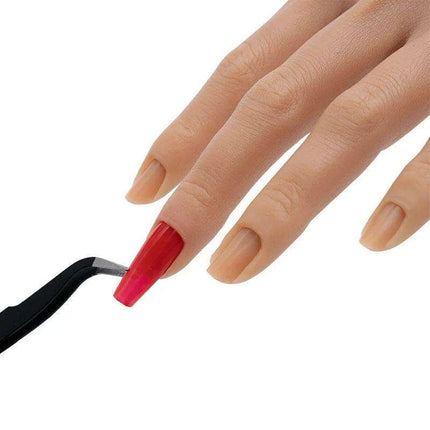 Adjustable Silicone Nail Art Practice Hand Set with Stand - Professional Nail Training Kit - Très Elite