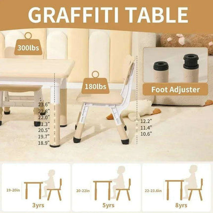 Adjustable Toddler Activity Table and Chair Set for Kids Aged 3-8 - Très Elite
