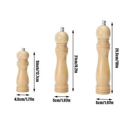 Adjustable Wooden Salt and Pepper Mill Set with Ceramic Rotor for Gourmet Seasoning- Très Elite- Très Elite